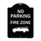 Signmission Designer Series-No Parking Fire Zone With Graphic Black & White, 24" x 18", BW-1824-9818 A-DES-BW-1824-9818 - alternate 1